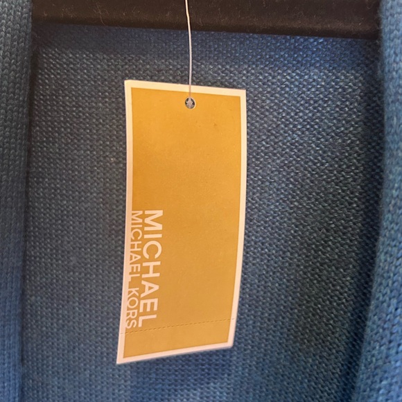 💙”Michael Kors” NWT Blue Cardigan w/ Stripes & Pockets Size S🩵 - Picture 6 of 12